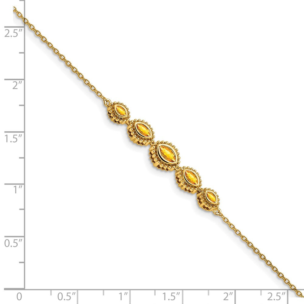 Exclusive 14K Gold Marquise-Cut Citrine Bracelet - Stylish Luxury Jewelry