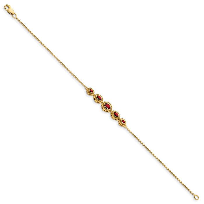 Shop 14K Gold Marquise Garnet Bracelet - Stylish Design, Affordable Luxury-3