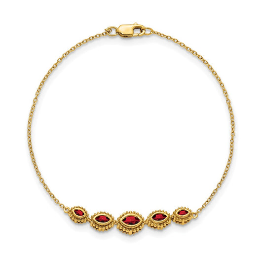 Shop 14K Gold Marquise Garnet Bracelet - Stylish Design, Affordable Luxury