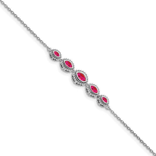 Exclusive 14K White Gold Marquise-Cut Ruby Bracelet - Stylish Luxury Value