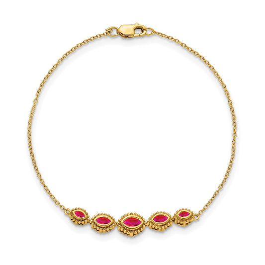 Shop Exclusive 14K Gold Marquise Ruby Bracelet - Stylish & Affordable Luxury