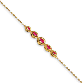 Shop Exclusive 14K Gold Marquise Ruby Bracelet - Stylish & Affordable Luxury