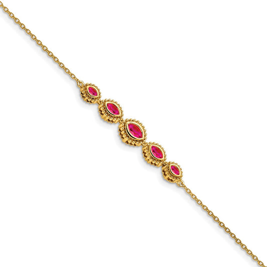 Shop Exclusive 14K Gold Marquise Ruby Bracelet - Stylish & Affordable Luxury