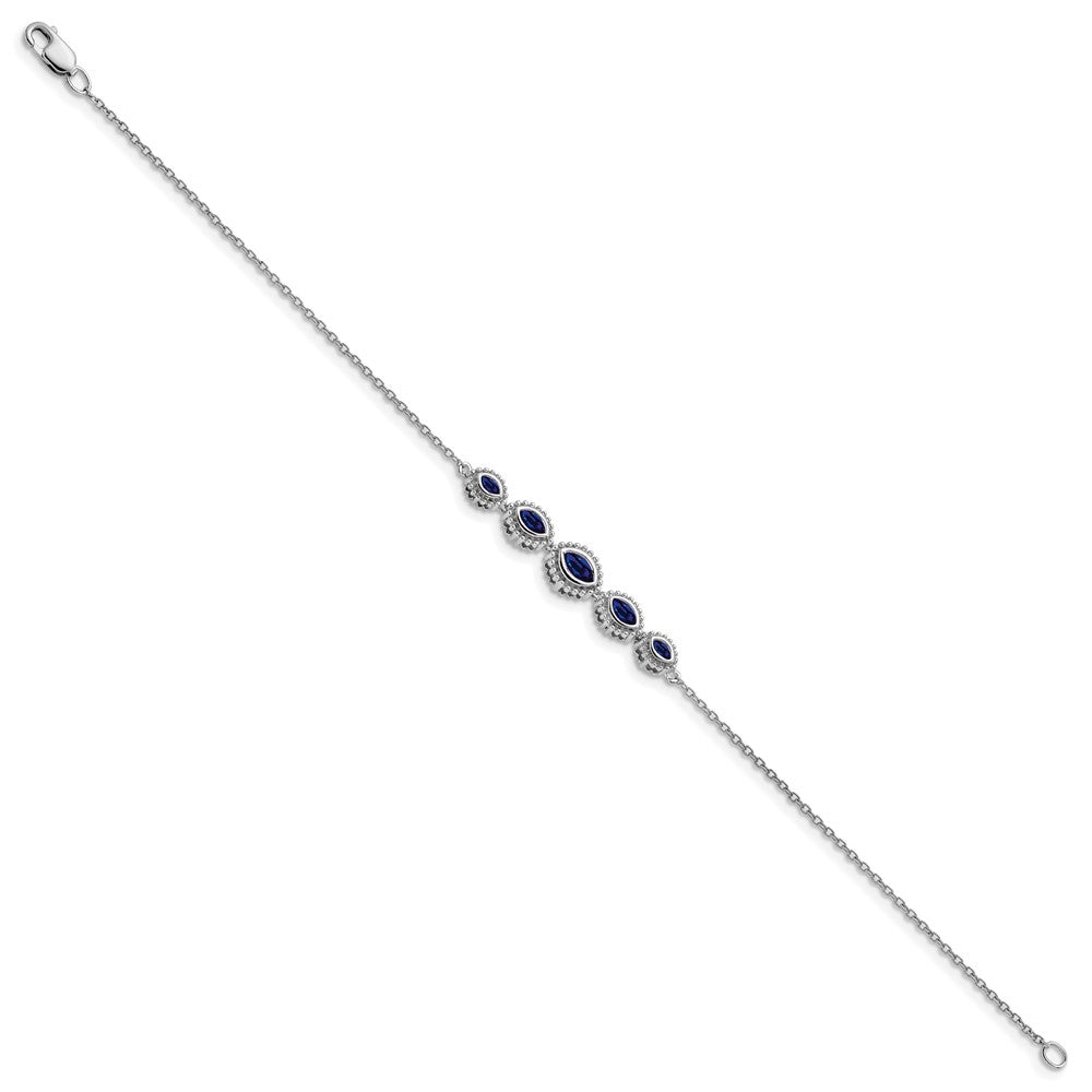 Shop Designer 14K White Gold Marquise-Cut Sapphire Bracelet - Stylish Value