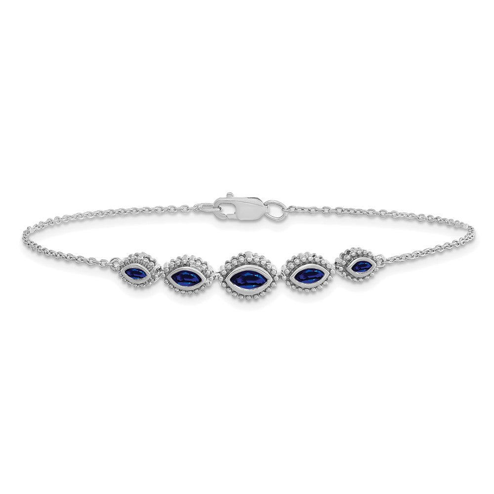 Shop Designer 14K White Gold Marquise-Cut Sapphire Bracelet - Stylish Value
