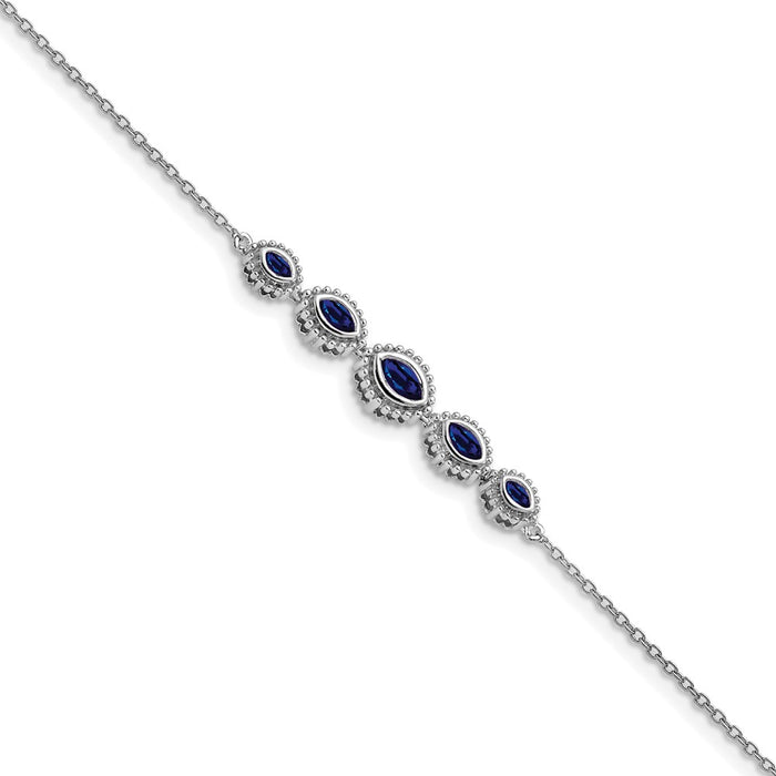 Shop Designer 14K White Gold Marquise-Cut Sapphire Bracelet - Stylish Value-1