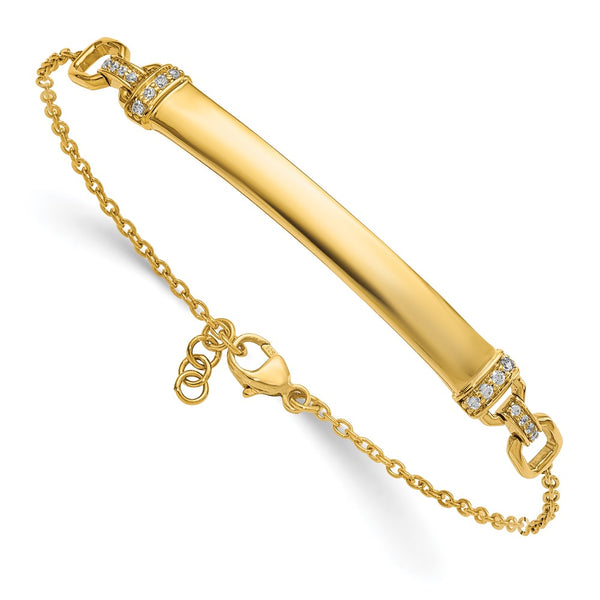 14K Gold Diamond Identification Bracelet - Style GR1-1001875