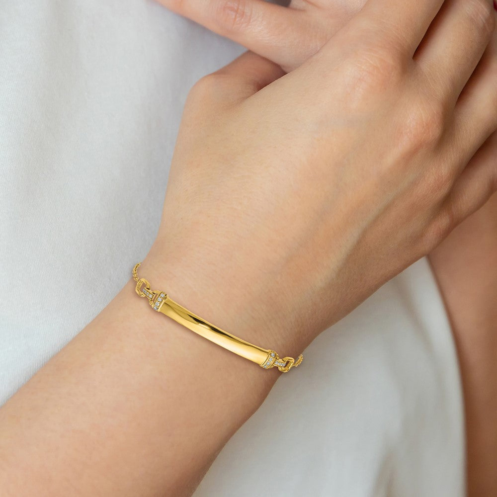 High-Quality 14K Gold Diamond Identification Bracelet | Stylish & Affordable
