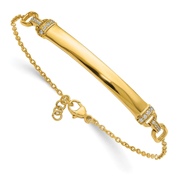 14K Gold Diamond Identification Bracelet - Style GR1-1001875