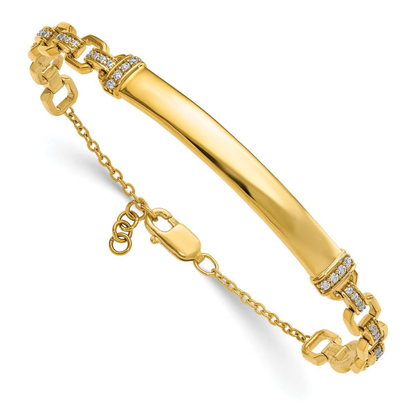 14K Gold Diamond Identification Bracelet - Style GR1-1016499