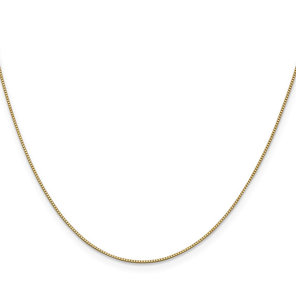14K Gold 30-Inch Box Chain 0.7mm - Lobster Clasp