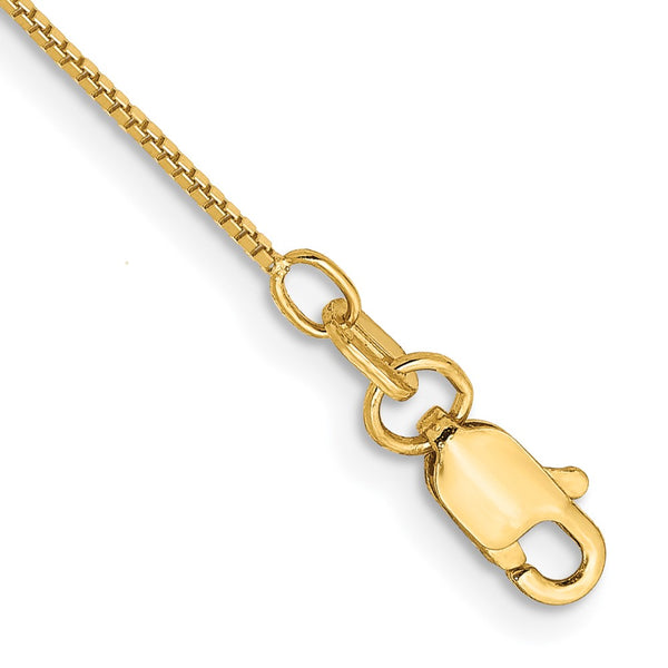 14K Gold 7-Inch .7mm Box Chain Bracelet with Lobster Clasp