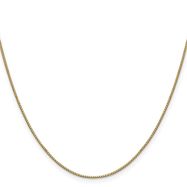14K Gold 18-Inch Box Chain - 0.9mm Lobster Clasp