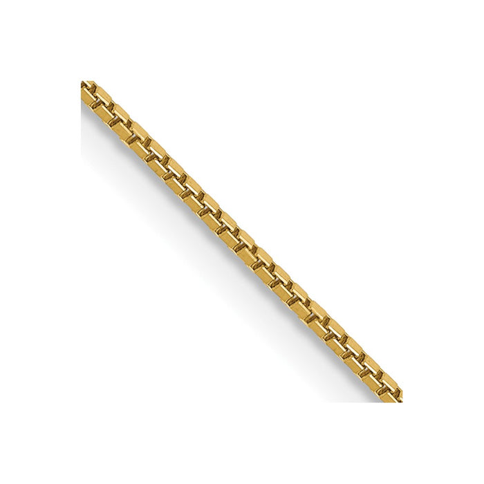 Designer 14K Gold .9mm Box Chain - 20-Inch Length, Stylish & Affordable!-1
