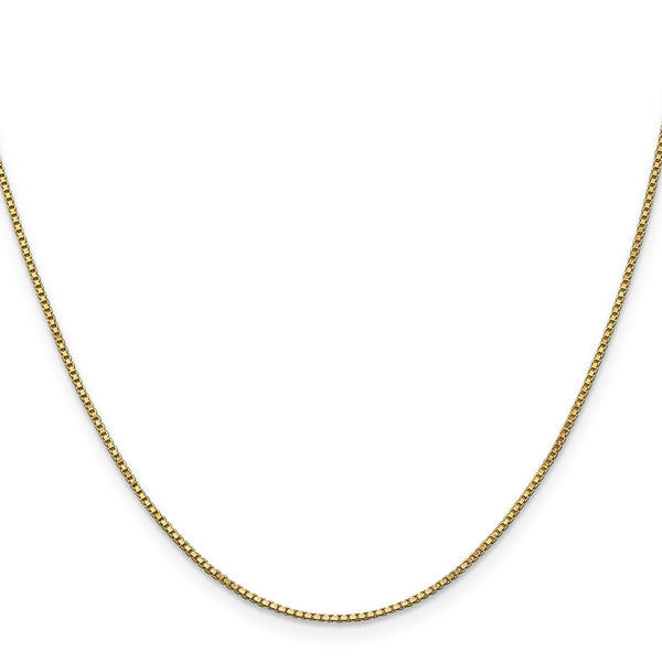 14K Gold 30-Inch Box Chain, 1mm Lobster Clasp