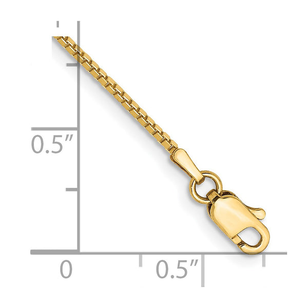 14K Gold 1mm Box Chain Bracelet