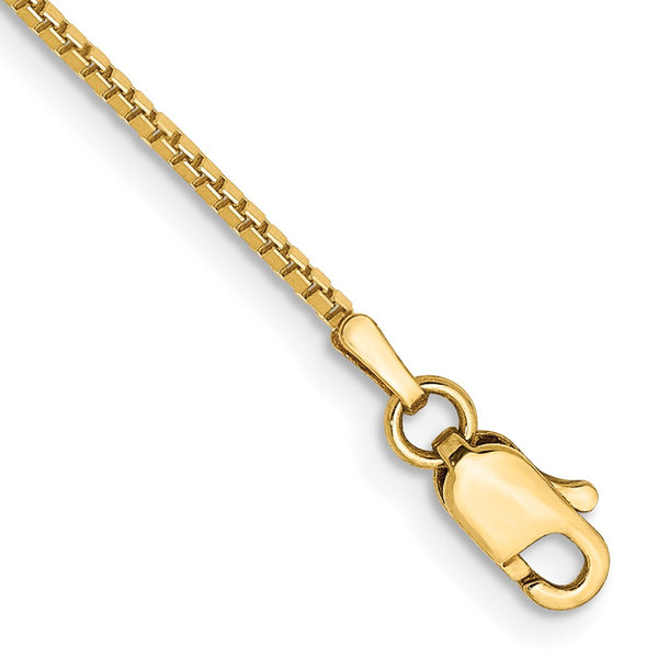 14K Gold 1mm Box Chain Bracelet