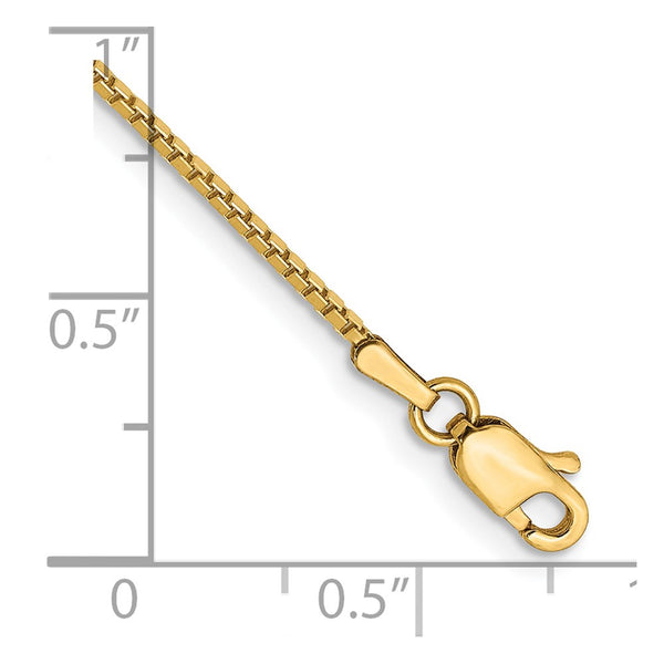 14K Gold Box Chain Bracelet 1.05mm