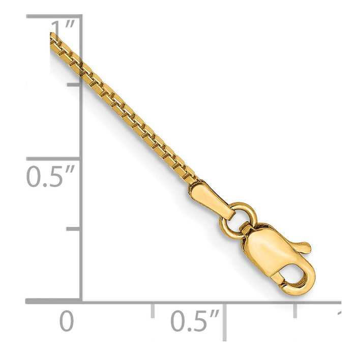 Buy Stylish 14K Gold Box Chain Bracelet 8-Inch, 1.05mm - Luxury Value!-2