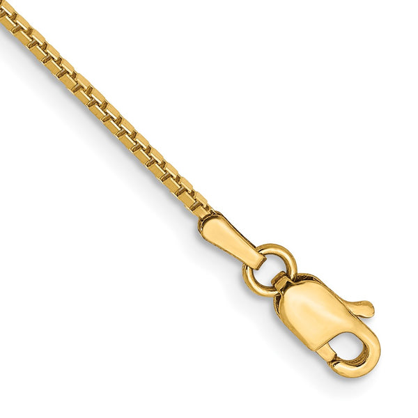 14K Gold Box Chain Bracelet 1.05mm
