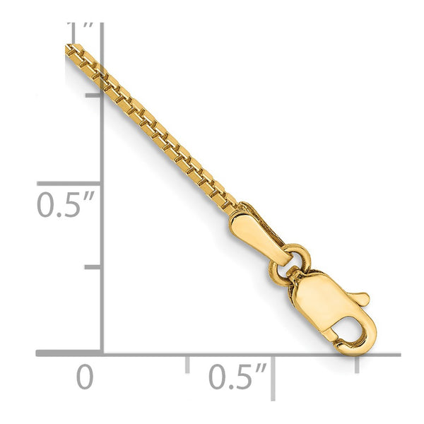 14K Gold Box Chain Bracelet - 1.1mm