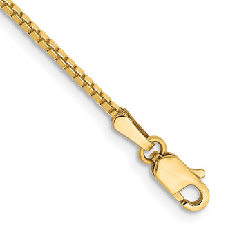 Shop 14K Gold 9-Inch 1.4mm Box Chain Anklet - Stylish Luxury Accessory