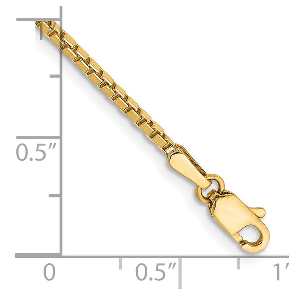 14K Gold 7-Inch Box Chain Bracelet - 1.5mm