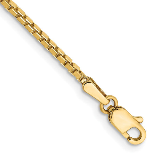 Shop Stylish 14K Gold 7-Inch Box Chain Bracelet - 1.5mm, Great Value!