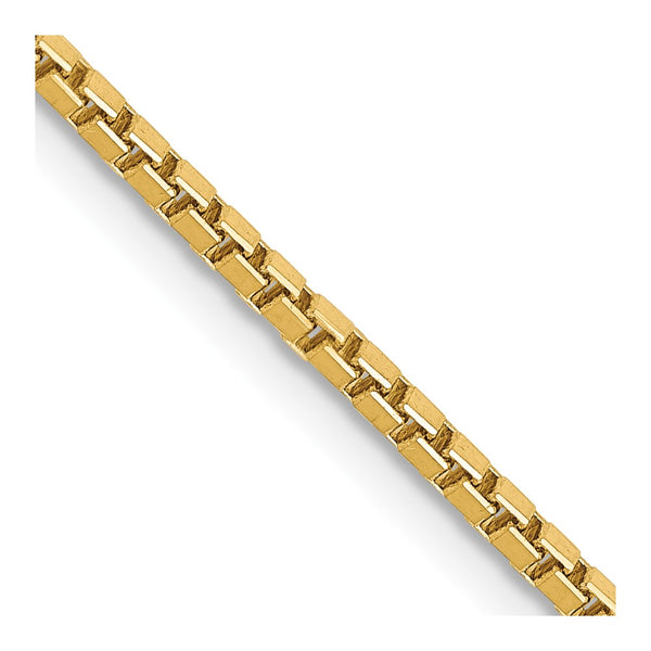 14K Gold 1.5mm Box Chain - Lobster Clasp