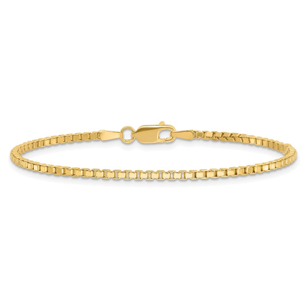Buy Exclusive 14K Gold 7-Inch Box Chain Bracelet - Stylish 1.9mm, Lobster Clasp
