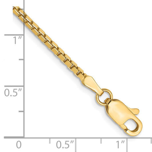 Buy Exclusive 14K Gold 7-Inch Box Chain Bracelet - Stylish 1.9mm, Lobster Clasp