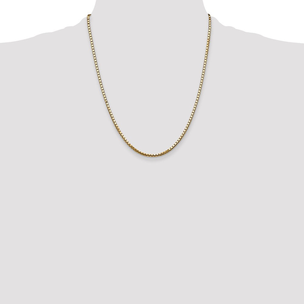 Buy 14K Gold 22-Inch 2.5mm Box Chain - Stylish & Durable Lobster Clasp