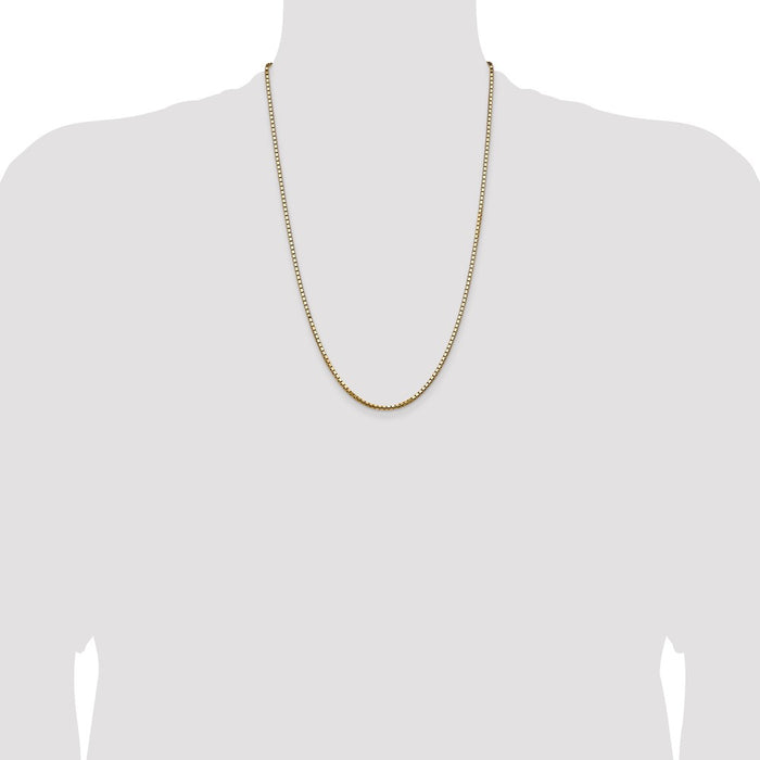 Buy 14K Gold 24-Inch 2.5mm Box Chain - Stylish & Affordable Luxury Jewelry-4
