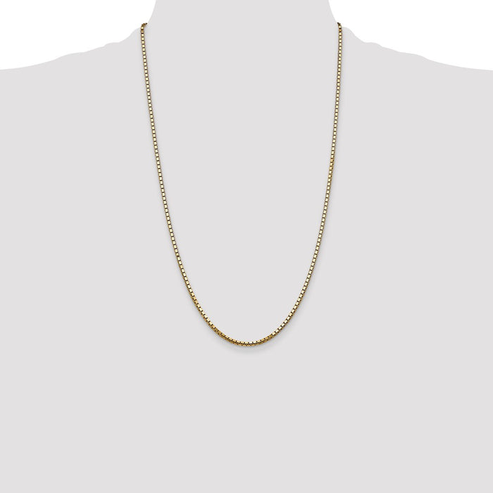 Shop Exclusive 14K Gold 26-Inch 2.5mm Box Chain - Stylish Lobster Clasp-4