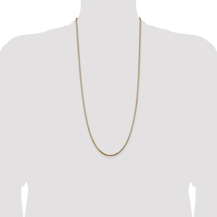 High-Quality 30-Inch 14K Gold Box Chain - Stylish 2.5mm with Lobster Clasp-4
