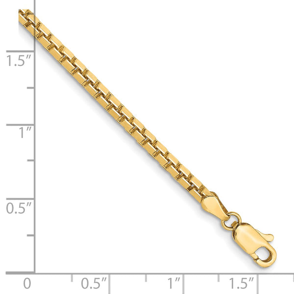 14K Gold 2.5mm Box Chain Necklace