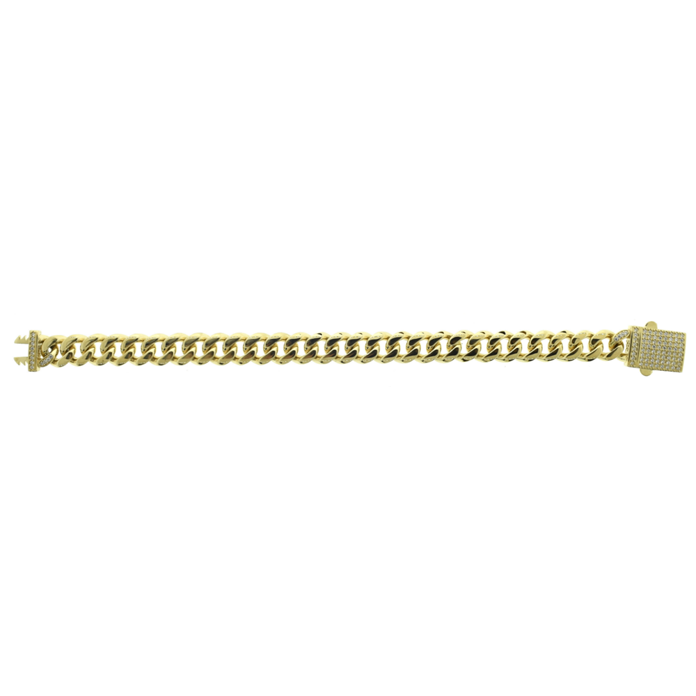 Shop Stylish 14K Gold Monaco Bracelet - 9.00MM RDC Chain, CZ Lock Closure