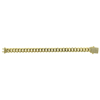 Shop Stylish 14K Gold Monaco Bracelet - 9.00MM RDC Chain, CZ Lock Closure