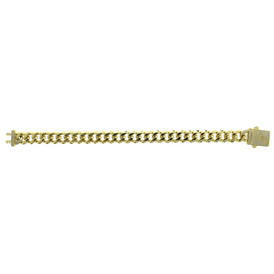 Shop Stylish 14K Gold Monaco Bracelet - 9.00MM RDC Chain, CZ Lock Closure