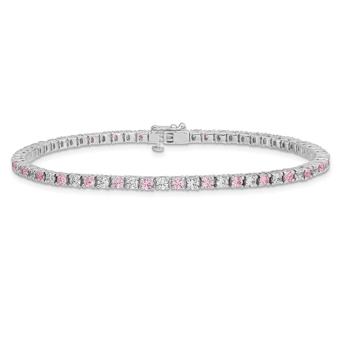 Shop Stylish Rhodium-Plated Sterling Silver Tennis Bracelet - 7.5", Affordable Sparkle-2