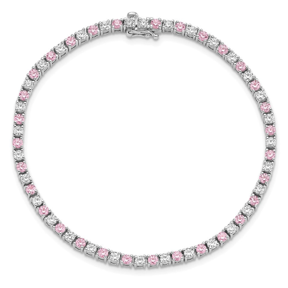 Shop Stylish Rhodium-Plated Sterling Silver Tennis Bracelet - 7.5", Affordable Sparkle