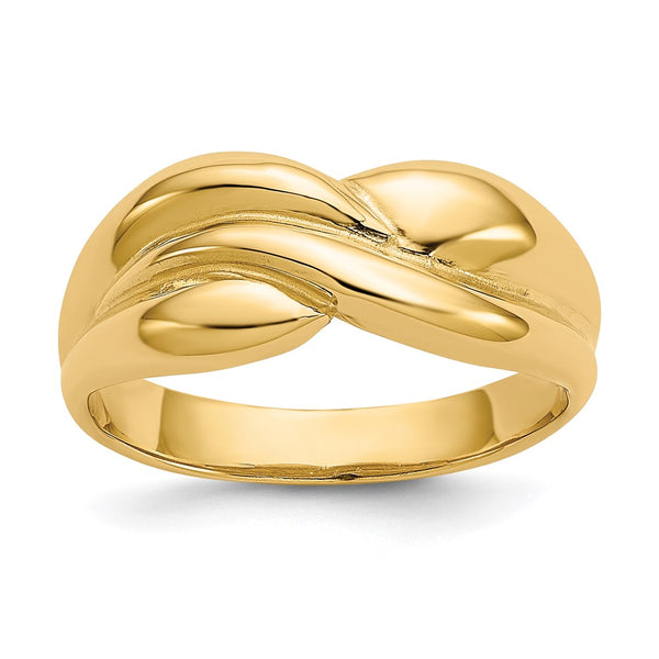 14K Polished Twisted Dome Band Ring