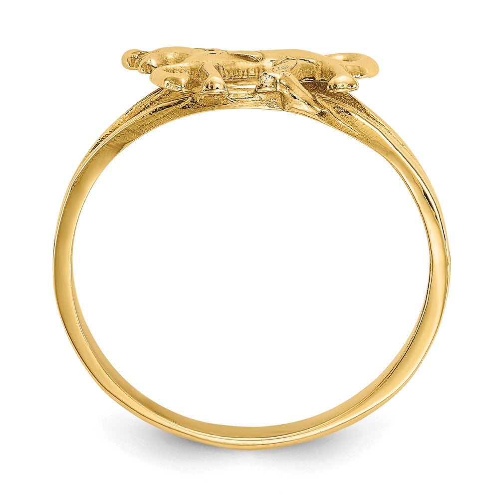 Shop Exclusive 14K Gold Polished Equestrian Horse Ring - Stylish Luxury Accessory