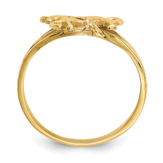 Shop Exclusive 14K Gold Polished Equestrian Horse Ring - Stylish Luxury Accessory