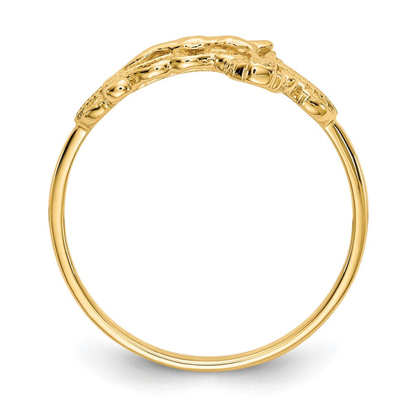 10K Diamond-Cut Cross Pendant Ring
