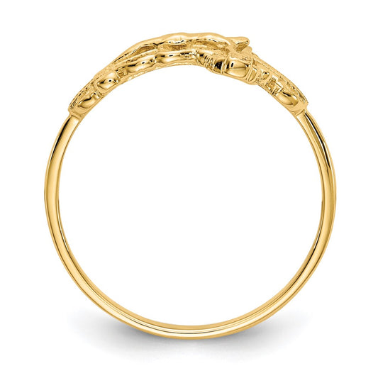 Shop Stylish 10K Diamond-Cut Cross Pendant Ring - Affordable Luxury Jewelry