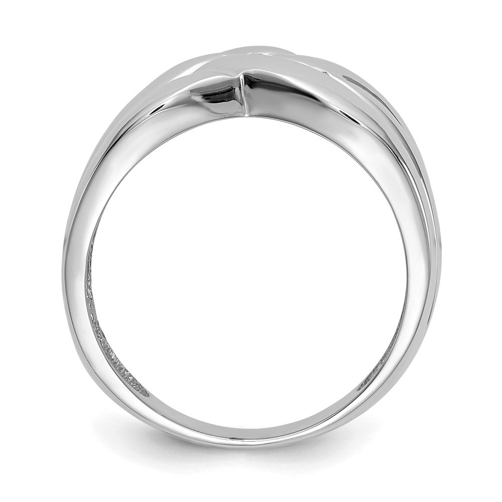 High-Quality 14K White Gold Polished Woven Dome Ring - Stylish & Affordable