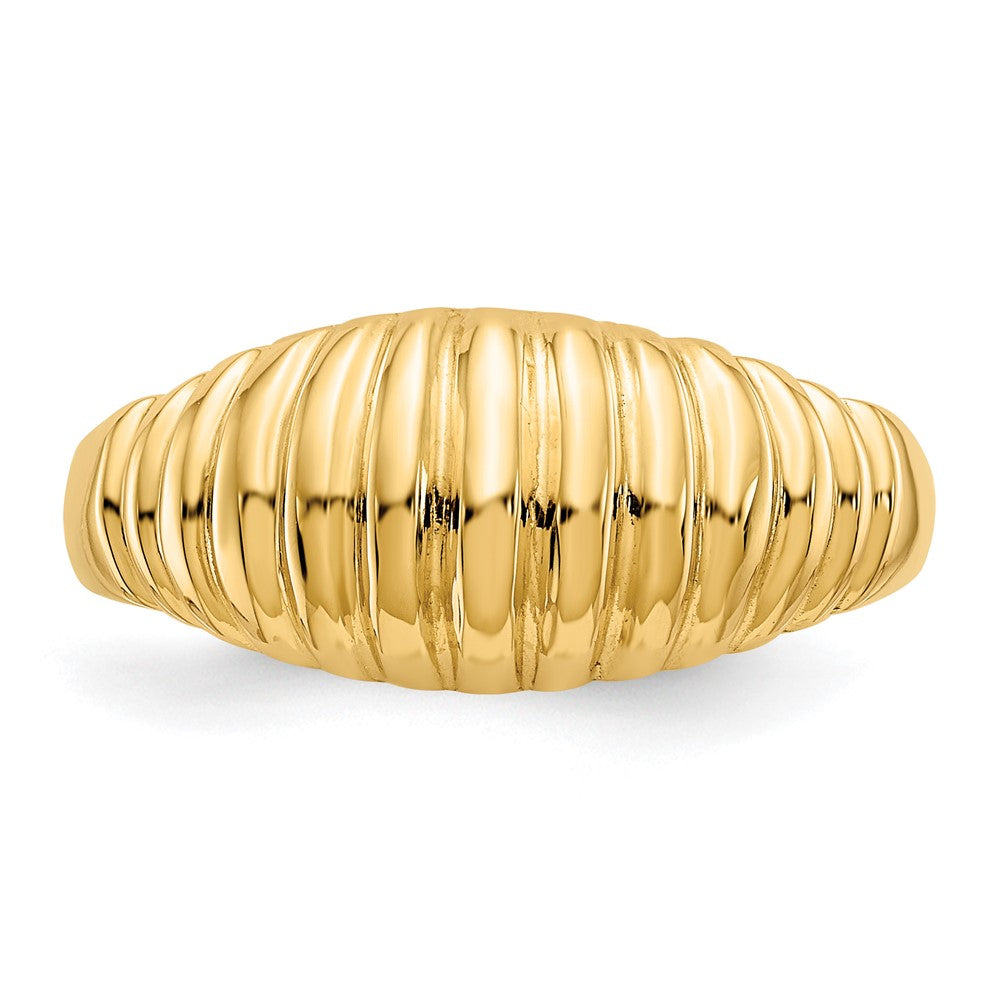 Buy 14K Polished Ribbed Dome Ring - Stylish Design, Affordable Luxury