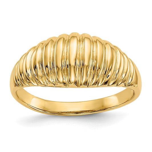 Buy 14K Polished Ribbed Dome Ring - Stylish Design, Affordable Luxury