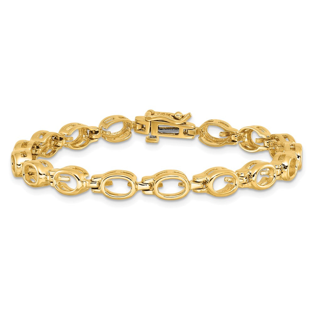 High-Quality 14K Gold Oval Gemstone Rainbow Bracelet Setting - Stylish Value!